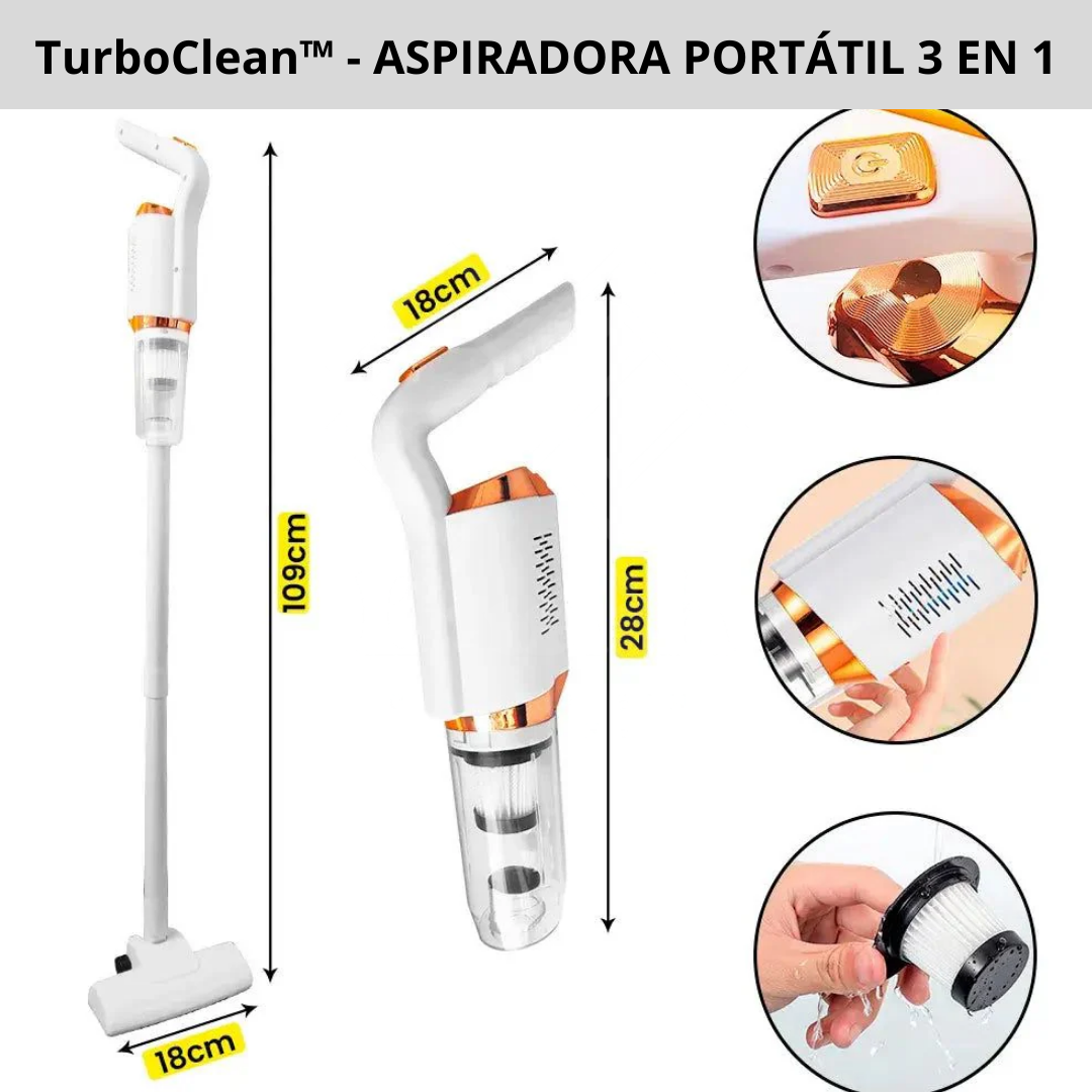 TurboClean™ - ASPIRADORA PORTATIL 3 EN 1